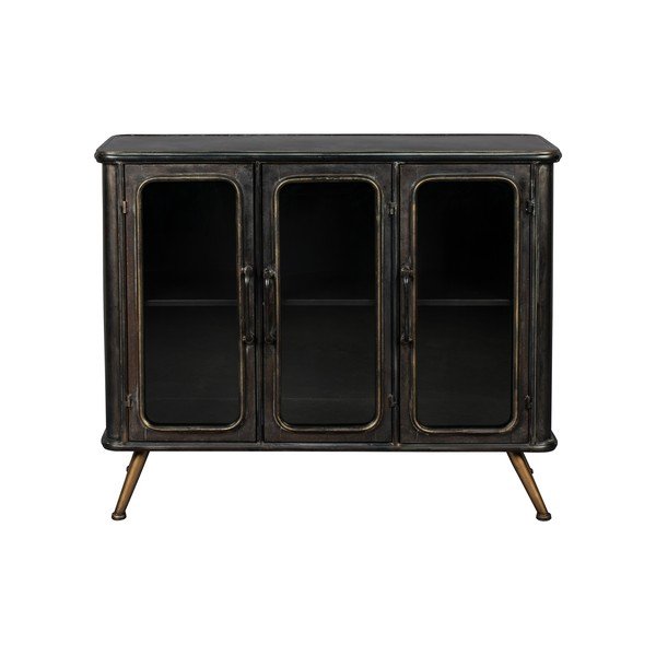 Črna kovinska vitrina 100x80x37 cm Denza – Dutchbone