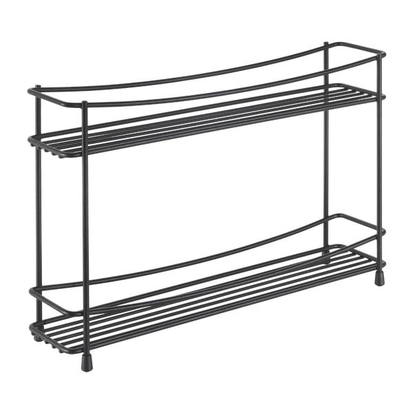 Črno dvostopenjsko stojalo za začimbe Metaltex Pepito Lava