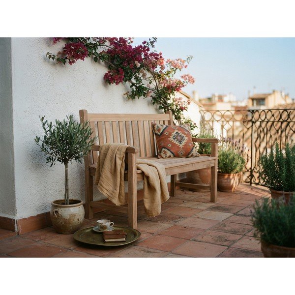 Vrtna klop iz masivnega lesa v naravni barvi Solo – Garden Pleasure-image-1