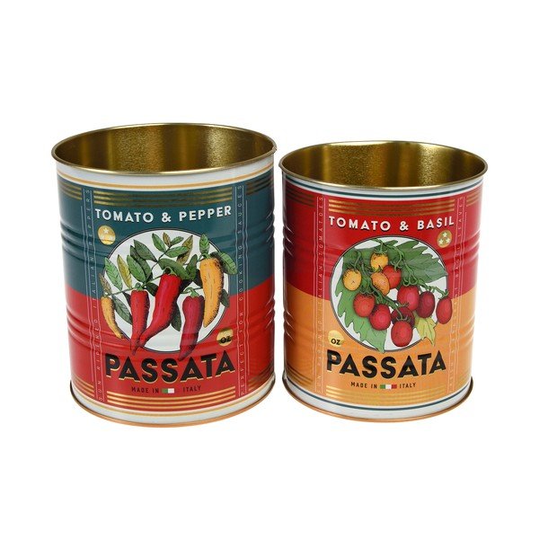 Dekorativne škatle za shranjevanje v kompletu 2 ks iz kositra ø 11x13 cm Passata – Rex London-image-3