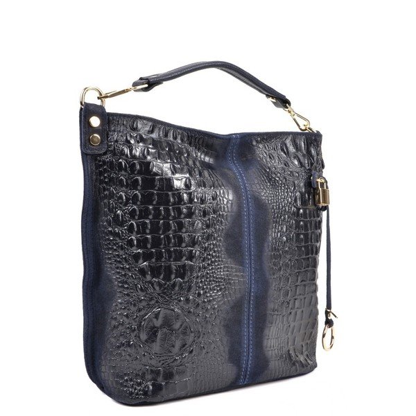 Temno modra usnjena torbica Roberta M Ganna Blu-image-2