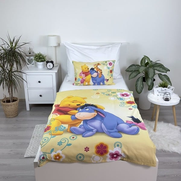 Bombažna otroška posteljnina za otroško posteljico 100x135 cm Winnie-the-Pooh – Jerry Fabrics-image-1
