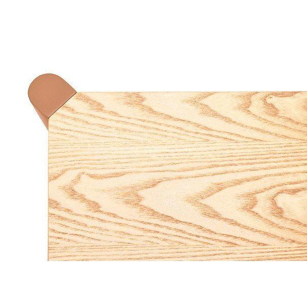 Regal v hrastovem dekorju v opečnato oranžni in svetli naravni barvi 126x84x43 cm Bona – Teulat-image-4