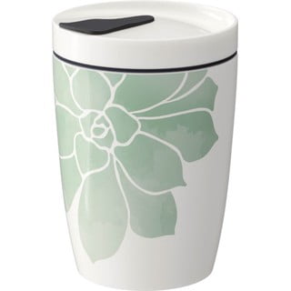 Zeleno-bel porcelanast lonček to go Villeroy & Boch Like To Go, 290 ml