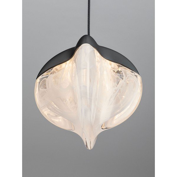 Mat črna aluminijasta LED zatemnitvena viseča svetilka s steklenim senčilom ø 12 cm Alicia – Nova Luce-image-3
