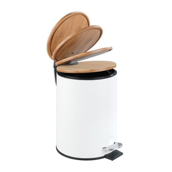 Beli koš za smneti s pedalom Wenko Tortona Bamboo, 3 l-image-1