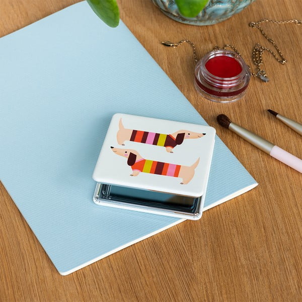 Kozmetično povečevalno ogledalo 7x7 cm Sausage Dog – Rex London-image-1