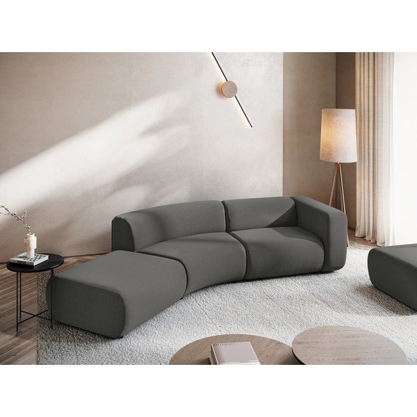 Siv žameten ležalnik (levi kot) Ekahi – Makamii-image-1