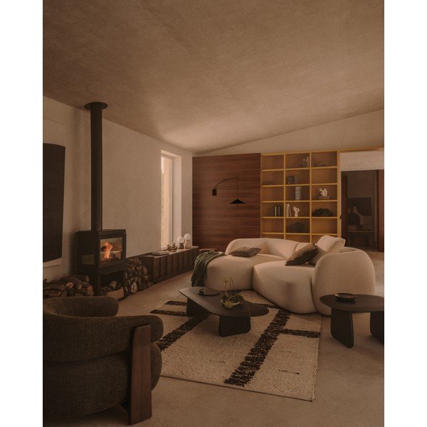 Kremno bela obojestranska volnena preproga 160x230 cm Hadin – Kave Home-image-1