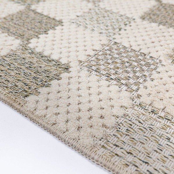 Zelen pralen tekač iz mešanice bombaža 80x230 cm Muted Checkerboard – Flair Rugs-image-2