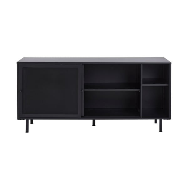 Črna kovinska komoda z drsnimi vrati 160x75x46 cm Veep – Unique Furniture-image-1