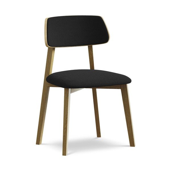 Črn jedilni stol iz masivnega lesa Niu – Makamii