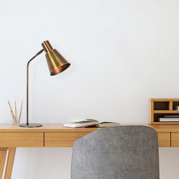 Namizna svetilka v zlati barvi s kovinskim senčilom (višina 50 cm) Kem – Opviq lights-image-3