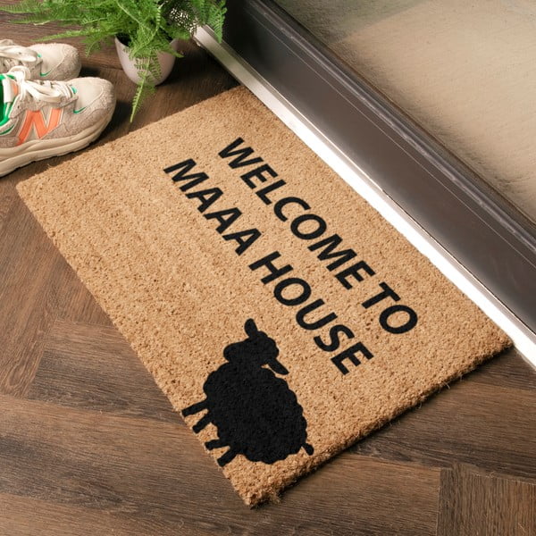 Predpražnik iz kokosovih vlaken 40x60 cm Welcome to Maaa House – Artsy Doormats-image-1