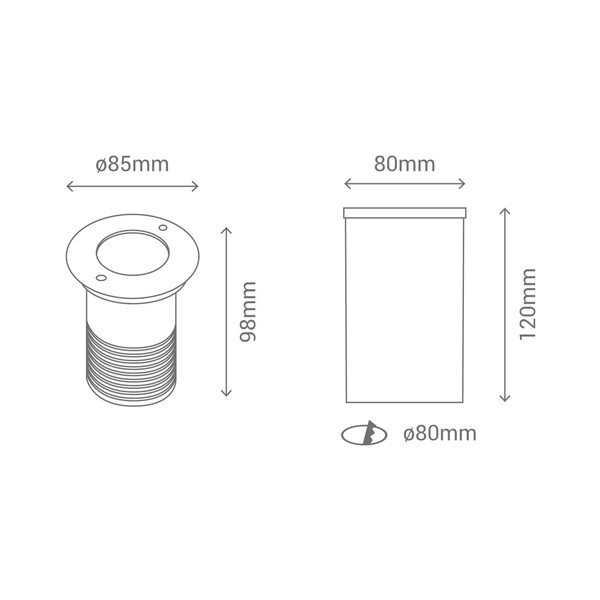 Zunanji reflektor SULION Cobground Out, ø 8,5 cm-image-1