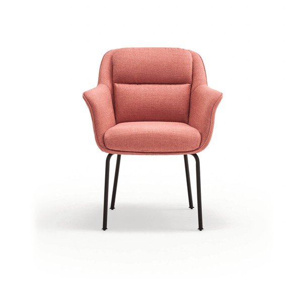 Rožnat oblazinjen jedilni stol z nasloni za roke Sadira – Teulat-image-2