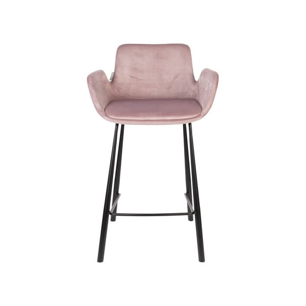 Svetlo rožnati žametni barski stoli v kompletu 2 ks 91,5 cm Brit – Zuiver