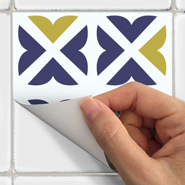 Komplet 30 stenskih nalepk Ambiance Cementne ploščice Azulejos Vinito, 15 x 15 cm-image-1