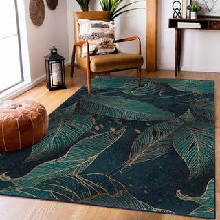 Modrozelen pralen tekač 80x200 cm Midnight Jungle – Mila Home