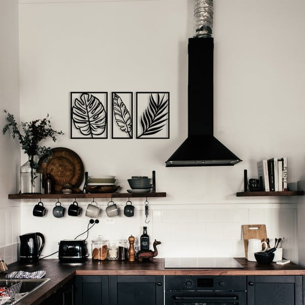 Kovinska stenska dekoracija 80x38 cm Leaf – Wallity-image-2