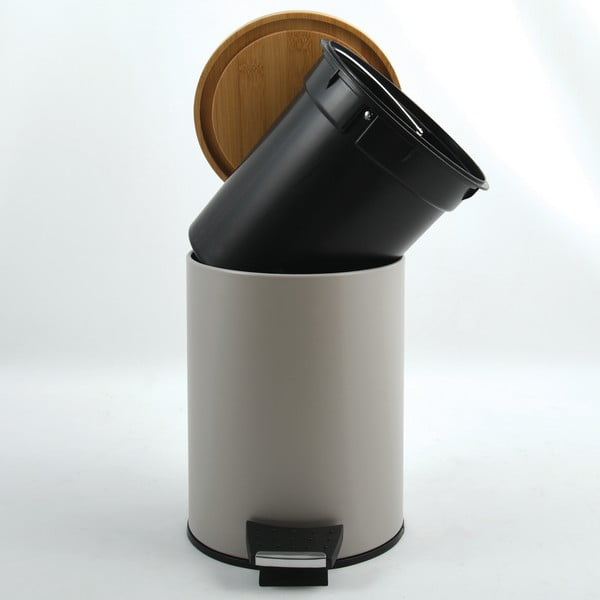 Sivorjav jeklen koš za smeti s pedalom 5 l Adonis – Spirella-image-2