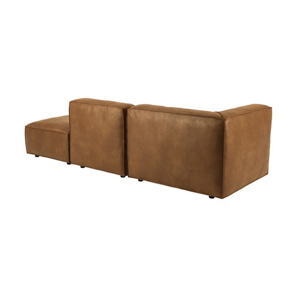 Temno rjav ležalnik iz imitacije usnja (levi kot) Fairfield Kentucky – Bonami Selection-image-4