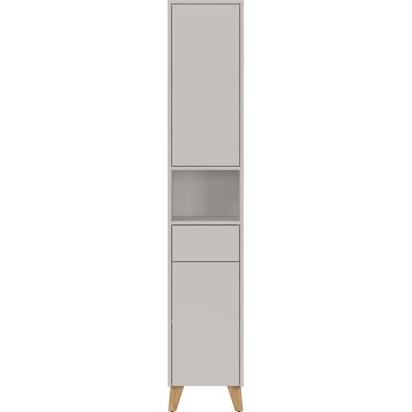 Kremno bela visoka kopalniška omarica v mat dekorju 33x181 cm Arnea – Germania-image-2