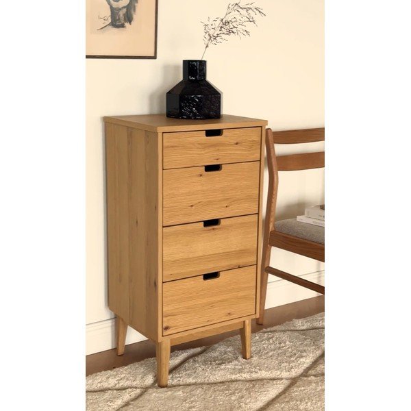 Komoda iz masivnega hrasta v naravni barvi 45x92x38 cm Garrison – Rowico-image-1