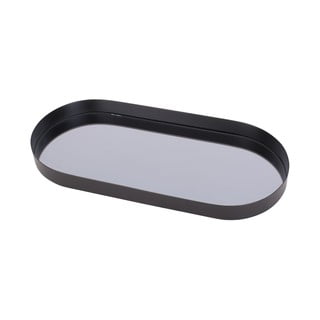 Črn pladenj z ogledalom PT LIVING Oval, širine 18 cm