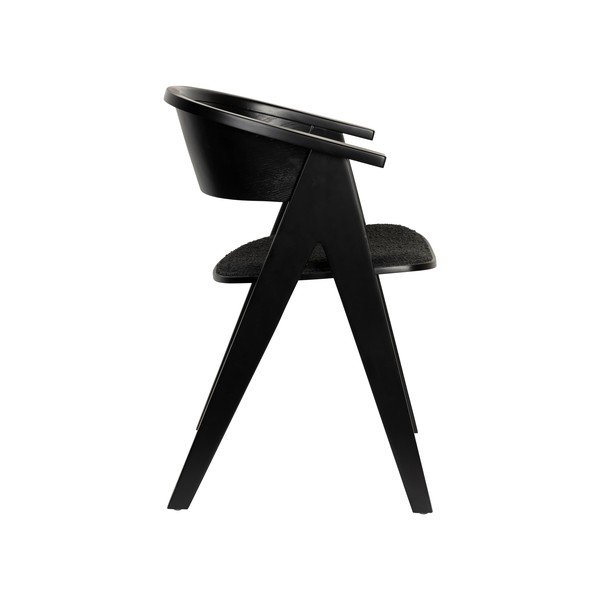 Črn oblazinjen jedilni stol z nasloni za roke NDSM – Zuiver-image-4