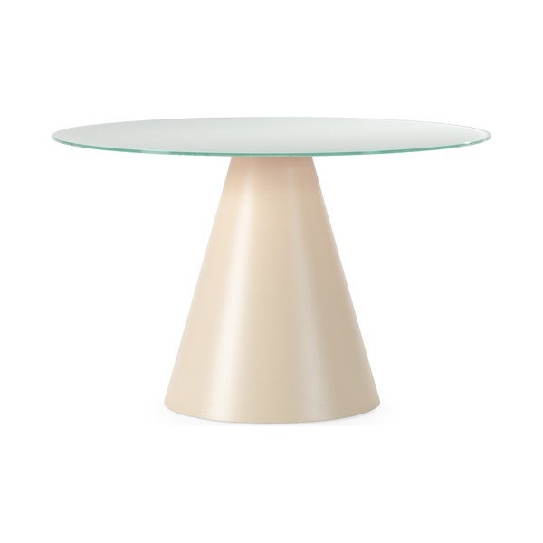 Okrogla jedilna miza s stekleno mizno ploščo ø 120 cm Vida – MOME