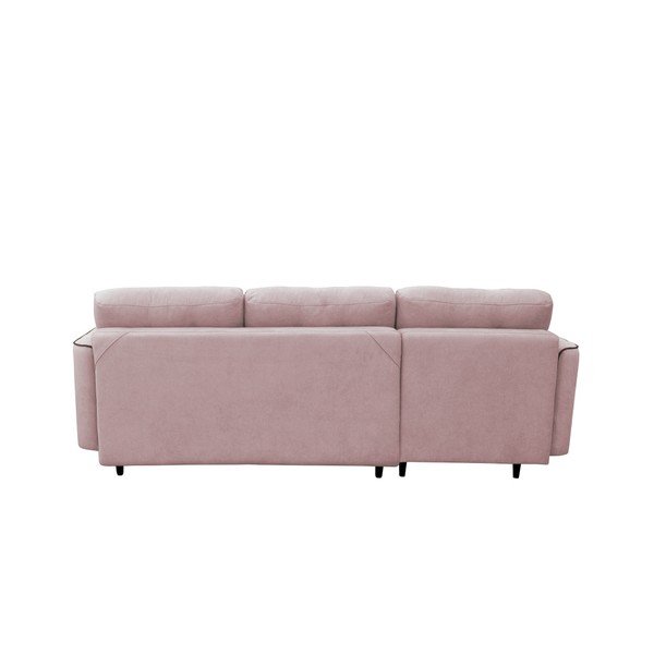 Roza kavč s črnimi nogami Mazzini Sofas Dragonfly, levi kot-image-3