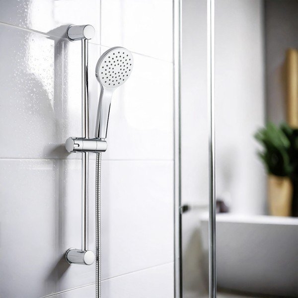 Tuš garnitura iz nerjavečega jekla v srebrni barvi z ročno prho in drsnim nosilcem 60 cm No. 2 – Allstar-image-1