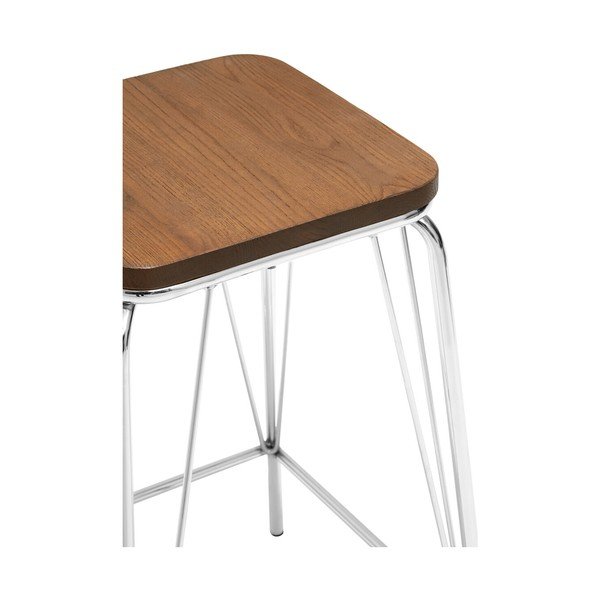 Stolček iz masivnega bresta v srebrni barvi/v naravni barvi District – Premier Housewares-image-4