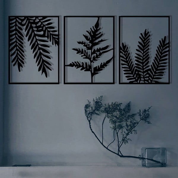 Kovinske stenska dekoracija v kompletu 3 ks 118x50 cm Yakomo – Wallity-image-2