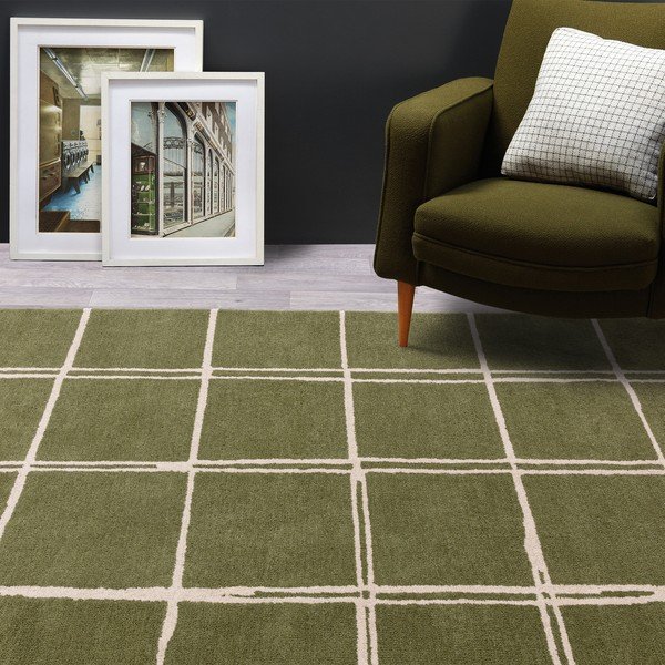 Zelena ročno tkana volnena preproga 120x170 cm – Asiatic Carpets-image-1