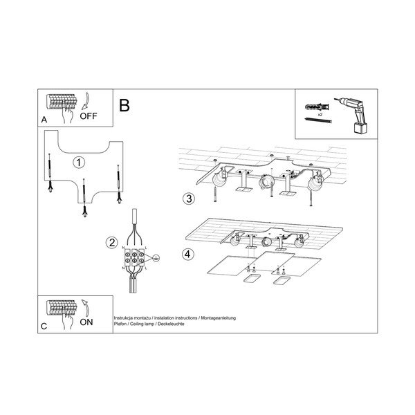 Bela stropna svetilka s steklenim senčnikom 42x40 cm Veronica – Sollux-image-2