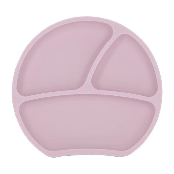 Svetlo rožnat silikonski otroški krožnik 19x20,5 cm – Kindsgut-image-3