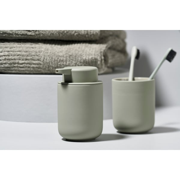Sivo-zelen keramičen dozirnik za tekoče milo Zone Eucalyptus, 250 ml-image-1