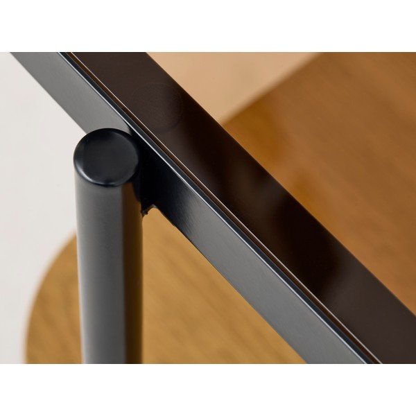 Klubska mizica s stekleno mizno ploščo v naravni barvi 60x120 cm Hassel – Unique Furniture-image-4