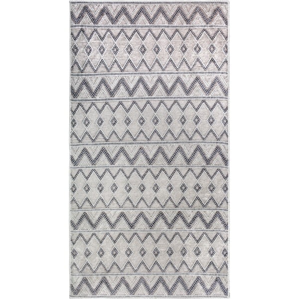 Siva pralna preproga 80x150 cm Zig Zag – Vitaus