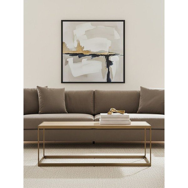 Rjava/v naravni barvi klubska mizica z mizno ploščo v hrastovem dekorju 40x120 cm Grenoble – Premier Housewares-image-2