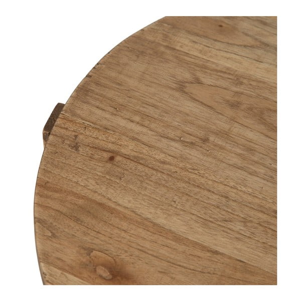 Okrogla stranska mizica iz masivne indijske lipovke ø 40 cm Dala – Ixia-image-2
