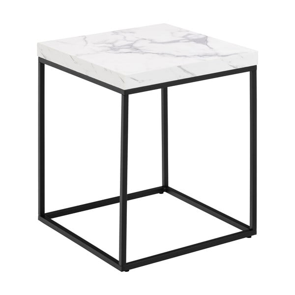 Stranska mizica z mizno ploščo v marmornem dekorju 40x40 cm Barossa – Actona-image-2