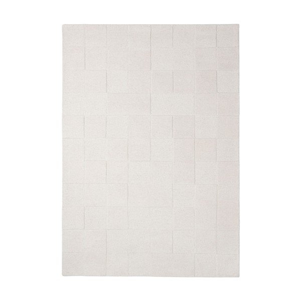 Slonokoščena ročno tkana volnena preproga 200x290 cm Checkerboard – Flair Rugs
