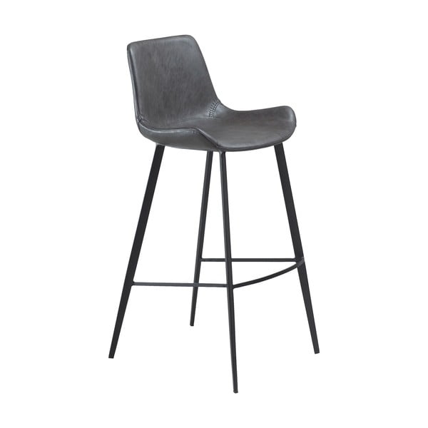 Siv barski stol iz umetnega usnja DAN-FORM Denmark Hype, višina 103 cm