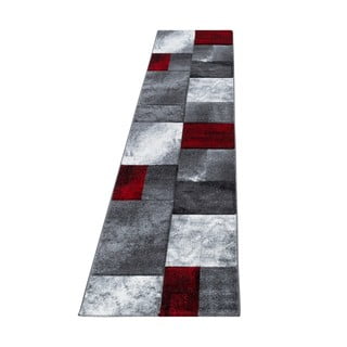 Bordo rdeč in siv tekač 80x300 cm Hawaii – Ayyildiz Carpets