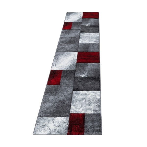 Bordo rdeč in siv tekač 80x300 cm Hawaii – Ayyildiz Carpets