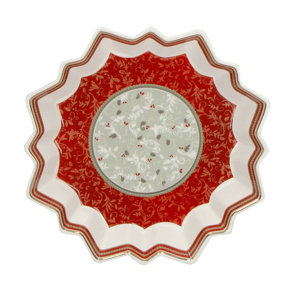 Porcelanast krožnik z božičnim motivom Brandani Vassoio Stella Connubio, ⌀ 22 cm