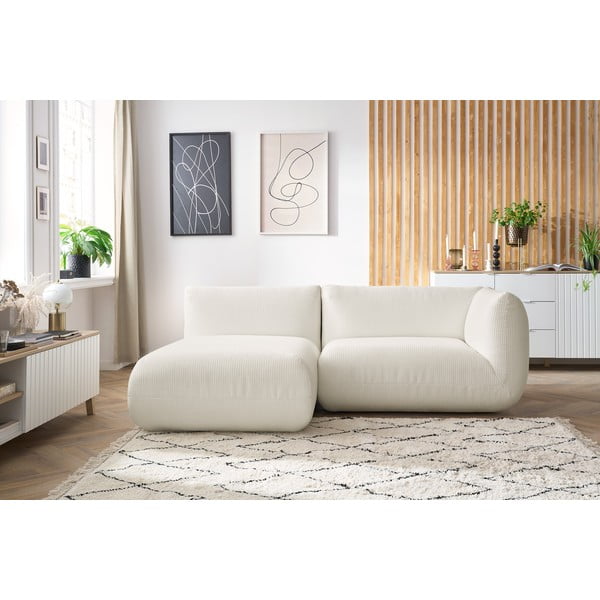 Bela kotna žametna zofa (levi kot) Lecomte - Bobochic Paris-image-1